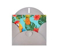 YYHWHJDE Biglietto di auguri grigio estivo pappagallo ananas uccello modello perfetto per San Valentino, anniversario di matrimonio e inviti per feste