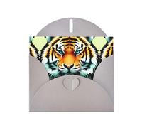 YYHWHJDE Biglietto di auguri grigio Little Fat Tiger Head Stampe per Natale, compleanno dei bambini, San Valentino e invito per feste