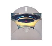 YYHWHJDE Biglietto di auguri grigio UFO Landing Stampe per Natale, compleanno dei bambini, San Valentino e invito per feste