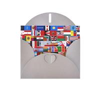 YYHWHJDE Biglietto di auguri grigio varie bandiere stampe per Natale, compleanno dei bambini, San Valentino e invito per feste
