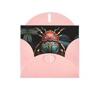 YYHWHJDE Biglietto di auguri rosa colorato con scarabeo per inviti festivi per feste di compleanno