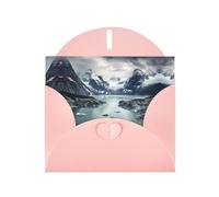 YYHWHJDE Biglietto di auguri rosa con fiordo glaciale, motivo Alaska, per feste di compleanno