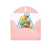 YYHWHJDE - Biglietto di auguri rosa con giocattoli nella borsa a rete, perfetto per San Valentino, anniversario di matrimonio e inviti per feste
