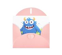 YYHWHJDE Biglietto di auguri rosa con mostro che fa il bagno per Natale, compleanno dei bambini, San Valentino e invito per feste