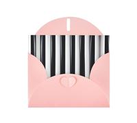 YYHWHJDE Biglietto di auguri rosa con motivo a righe bianche e nere per Natale, compleanno dei bambini, San Valentino e invito per feste