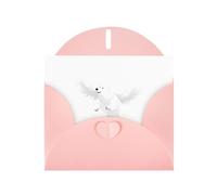 YYHWHJDE Biglietto di auguri rosa con orso bianco alato che vola liberamente, immagine perfetta per San Valentino, anniversario di matrimonio e inviti per feste