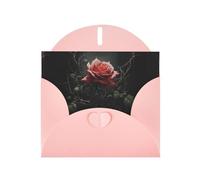 YYHWHJDE Biglietto di auguri rosa con rose tra le spine, per inviti a feste di compleanno
