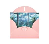 YYHWHJDE Biglietto di auguri rosa con scritta "La vista dalla finestra", perfetto per San Valentino, anniversario di matrimonio e inviti per feste