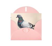 YYHWHJDE Biglietto di auguri rosa con simpatico motivo piccione per Natale, compleanno dei bambini, San Valentino e invito per feste