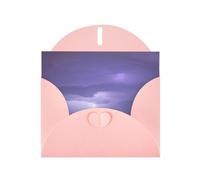 YYHWHJDE Biglietto di auguri rosa con stampa di fulmini tempesta per Natale, compleanno dei bambini, San Valentino e inviti per feste