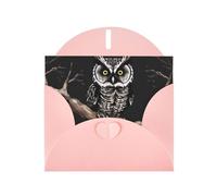 YYHWHJDE Biglietto di auguri rosa con stampa di gufo a tarda notte per Natale, compleanno dei bambini, San Valentino e invito per feste