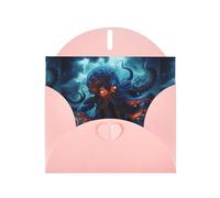 YYHWHJDE Biglietto di auguri rosa con tentacoli di polpo tempesta, perfetto per San Valentino, anniversario di matrimonio e inviti per feste