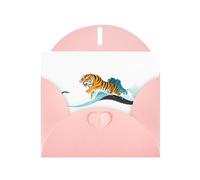 YYHWHJDE - Biglietto di auguri rosa con tigre al galoppo tra le onde, perfetto per San Valentino, anniversario di matrimonio e inviti per feste