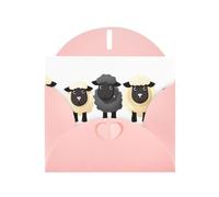 YYHWHJDE - Biglietto di auguri rosa con tre simpatiche pecore, perfetto per San Valentino, anniversario di matrimonio e inviti per feste