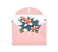 YYHWHJDE Biglietto di auguri rosa Koi gioca a loto per inviti festivi per feste di compleanno