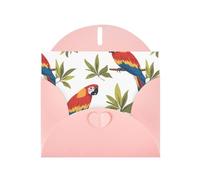 YYHWHJDE Biglietto di auguri rosa pappagallo in piedi su un albero, perfetto per San Valentino, anniversario di matrimonio e inviti per feste