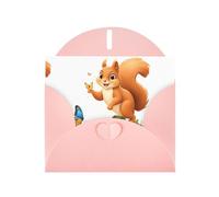 YYHWHJDE Biglietto di auguri rosa scoiattolo che insegue farfalle modello per festa di compleanno festa di invito