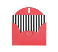 YYHWHJDE Biglietto di auguri rosso a righe bianche e nere, perfetto per San Valentino, anniversario di matrimonio e inviti per feste