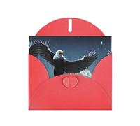 YYHWHJDE Biglietto di auguri rosso con aquila sotto le stelle, per Natale, compleanno dei bambini, San Valentino e inviti per feste