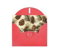 YYHWHJDE Biglietto di auguri rosso con bordo a pigna, per Natale, compleanno dei bambini, San Valentino e invito per feste