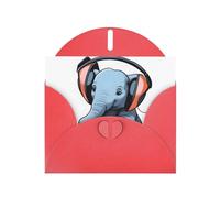 YYHWHJDE - Biglietto di auguri rosso con elefante nella stanza, perfetto per San Valentino, anniversario di matrimonio e inviti per feste