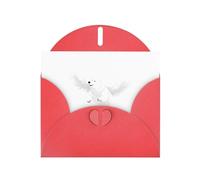 YYHWHJDE Biglietto di auguri rosso con orso bianco alato che vola liberamente, immagine perfetta per San Valentino, anniversario di matrimonio e inviti per feste