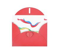 YYHWHJDE Biglietto di auguri rosso con sciarpe colorate che svolazzano al vento, immagine perfetta per San Valentino, anniversario di matrimonio e inviti per feste