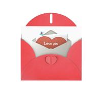 YYHWHJDE Biglietto di auguri rosso con scritta "I love you on the busta", per inviti per feste di compleanno