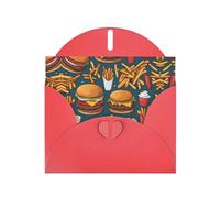 YYHWHJDE Biglietto di auguri rosso con tanti cibi gustosi per inviti per feste di compleanno