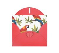 YYHWHJDE Biglietto di auguri rosso pappagallo in piedi su un albero, perfetto per San Valentino, anniversario di matrimonio e inviti per feste