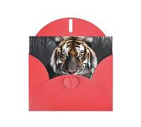 YYHWHJDE Biglietto di auguri rosso Tiger at Rest Stampe per Natale, compleanno dei bambini, San Valentino e inviti per feste