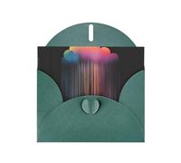 YYHWHJDE Biglietto di auguri verde scuro colorato arcobaleno pioggia modello per Natale, compleanno dei bambini, San Valentino e invito per feste