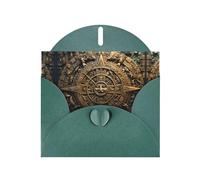 YYHWHJDE Biglietto di auguri verde scuro con calendario Maya, motivo fine del mondo, per Natale, compleanno dei bambini, San Valentino e invito a feste