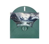 YYHWHJDE Biglietto di auguri verde scuro con fiordo glaciale, motivo Alaska, per feste di compleanno