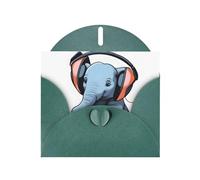YYHWHJDE Biglietto di auguri verde scuro con immagine dell'elefante nella stanza, perfetto per San Valentino, anniversario di matrimonio e inviti per feste