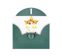 YYHWHJDE Biglietto di auguri verde scuro con mela e stelle, motivo a scacciapensieri per feste di compleanno