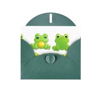 YYHWHJDE Biglietto di auguri verde scuro con motivo a rana gommosa per Natale, compleanno dei bambini, San Valentino e invito per feste