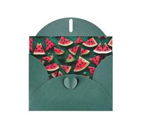 YYHWHJDE Biglietto di auguri verde scuro con motivo anguria per Natale, compleanno dei bambini, San Valentino e invito per feste