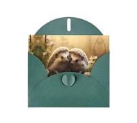 YYHWHJDE Biglietto di auguri verde scuro con motivo per amanti del riccio, per Natale, compleanno dei bambini, San Valentino e invito alle feste