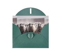 YYHWHJDE Biglietto di auguri verde scuro con motivo "Running of the Flock", per Natale, compleanno dei bambini, San Valentino e invito per feste