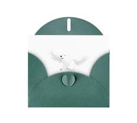 YYHWHJDE Biglietto di auguri verde scuro con orso bianco alato che vola liberamente, immagine perfetta per San Valentino, anniversario di matrimonio e inviti per feste