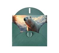 YYHWHJDE Biglietto di auguri verde scuro con orso polare in inverno stampe per Natale, compleanno dei bambini, San Valentino e invito per feste
