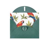 YYHWHJDE Biglietto di auguri verde scuro con pappagallo in piedi su un albero, perfetto per San Valentino, anniversario di matrimonio e inviti per feste