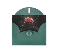 YYHWHJDE Biglietto di auguri verde scuro con rose tra le spine, per inviti a feste di compleanno