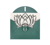 YYHWHJDE - Biglietto di auguri verde scuro con stampa di fiori di loto Namaste, per Natale, compleanno, San Valentino, anniversario di matrimonio e feste