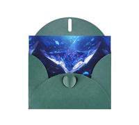 YYHWHJDE - Biglietto di auguri verde scuro con stampa di pesce diavolo che nuota, 15 x 10 cm, design unico e alla moda per varie occasioni