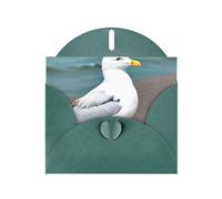YYHWHJDE Biglietto di auguri verde scuro con stampe di gabbiano carino per Natale, compleanno dei bambini, San Valentino e invito per feste