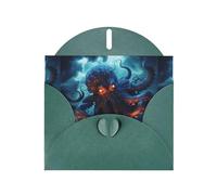 YYHWHJDE Biglietto di auguri verde scuro con tentacoli di polpo tempesta, perfetto per San Valentino, anniversario di matrimonio e inviti per feste