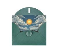 YYHWHJDE Biglietto di auguri verde scuro Il sole nel cielo modello perfetto per San Valentino, anniversario di matrimonio e inviti per feste