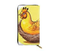YYHWHJDE Bird's Nest Golden Chicken Picture Quality Leather Long Clutch Wallet Progettato per ragazze e donne alla moda elegante 19 x 10,5 cm, Nero , Taglia unica